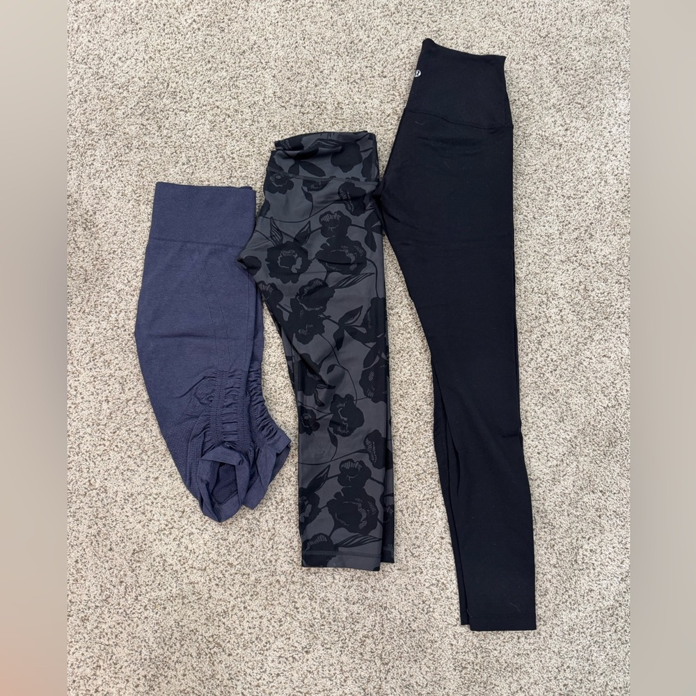 Lululemon leggings X 3. Excellent condition. Size 6